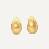 Gloria Dome Sparkle Earrings - Gold