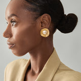 Iris Pearl Round Earrings