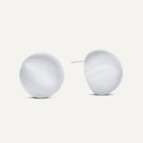 Matte Hemisphere Stud Earrings in Silver