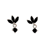 Onyx Lotus Earrings