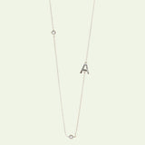 Adaline "E" Initial Necklace Silver